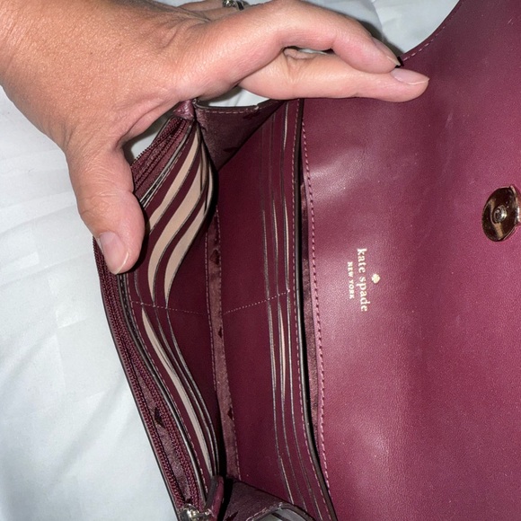 Kate Spade Floral Burgundy Clutch